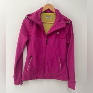Roadrunner Women’s Sports Rain Jacket  Fuchsia/Neon Yellow Size:S
